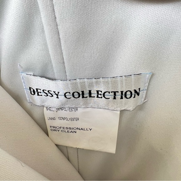 DESSY COLLECTION STRAPLESS SILVER SATIN COCKTAIL DRESS WITH POCKETS SIZE 8 - Picture 10 of 11